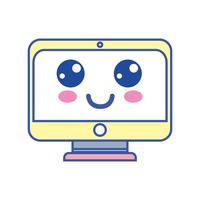 kawaii mignon moniteur d&#39;écran heureux vecteur