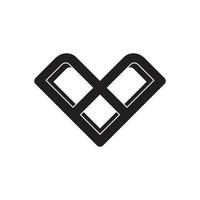 vecteur de logo géométrique plat lettre v 3d