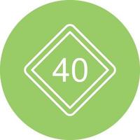 40 style d'icône de limite de vitesse vecteur