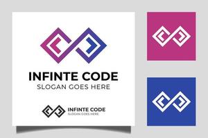 modèle de logo de code infini vecteur d'icône de conception de gradient pour la conception de logo de codage et de programmation
