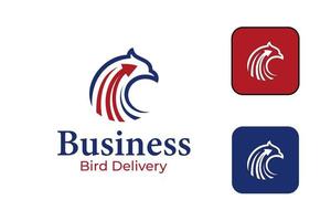 logistique livraison d'oiseaux création de logo aigle pour les entreprises conception d'identité de symbole d'expédition vecteur