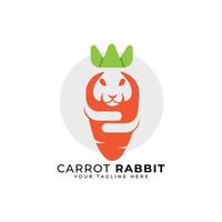 modèle de conception de logo de lapin carotte vecteur