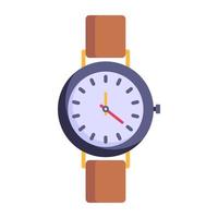 une icône plate bien conçue de montre-bracelet vecteur
