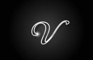 icône du logo de la lettre de l'alphabet de la ligne grise v. design créatif pour les entreprises et les entreprises vecteur