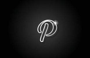 icône du logo de la lettre de l'alphabet de la ligne grise p. design créatif pour les entreprises et les entreprises vecteur