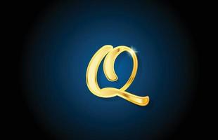 création d'icône de logo de lettre alphabet q doré doré. modèle de luxe créatif pour entreprise et entreprise vecteur