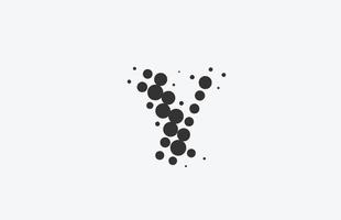Création de logo d'icône de lettre de l'alphabet en pointillés. modèle créatif pour les entreprises avec point vecteur