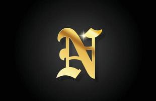 n création de logo d'icône de lettre d'alphabet d'or vintage. modèle doré créatif pour les entreprises vecteur