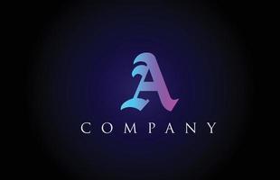 une conception d'alphabet de lettre bleu rose vintage. modèle d'icône de logo créatif pour entreprise et entreprise vecteur