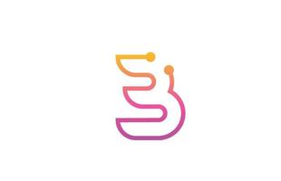 b création de logo icône lettre alphabet rose avec point. modèle créatif pour entreprise et entreprise avec ligne vecteur