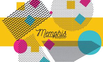 Design de fond coloré de Memphis vecteur