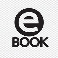 E-book, symbole, signe vecteur