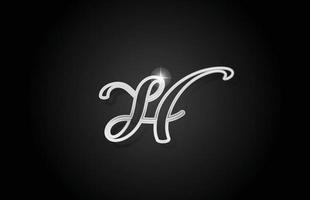 icône du logo de la lettre de l'alphabet de la ligne grise h. design créatif pour les entreprises et les entreprises vecteur
