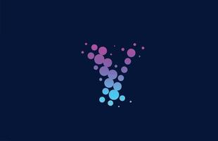 Création d'icône de logo de lettre d'alphabet de point de y. modèle créatif pour les entreprises et les entreprises aux couleurs bleu rose vecteur