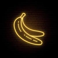enseigne de banane au néon. vecteur