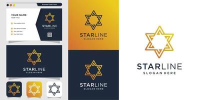 logo étoile et modèle de conception de carte de visite. énergie, abstrait, carte, icône, luxe, star vecteur premium