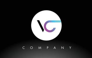 logo vc noir violet. vecteur de conception de lettre.