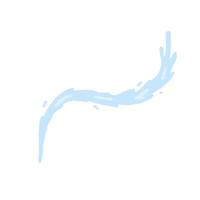 Jet d'eau. forme incurvée bleue abstraite. éclabousser et pulvériser du liquide vecteur