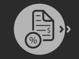 illustration vectorielle, le logo sur le thème des impôts et des intérêts vecteur