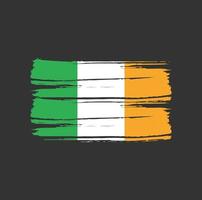 coups de pinceau du drapeau irlandais vecteur