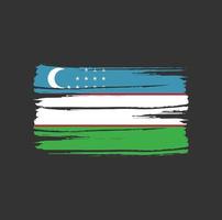 coups de pinceau du drapeau de l'ouzbékistan vecteur