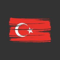 coups de pinceau du drapeau de la turquie vecteur