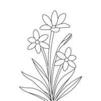 fleur coloriage dessin pour livre de coloriage vecteur