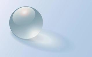 fond avec sphère transparente, boule de verre brillant. vecteur