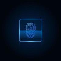 scanner les empreintes digitales, la cybersécurité et le contrôle des mots de passe via les empreintes digitales, accès avec identification biométrique vecteur