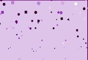 disposition vectorielle violet clair avec des cercles, des lignes, des rectangles. vecteur