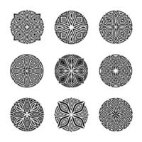 ensemble de vecteur de forme ronde décorative