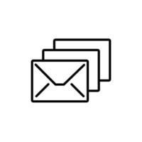 jeu d'icônes de ligne vectorielle de courrier électronique. contient des icônes telles que la boîte de réception, la lettre, la pièce jointe, l'enveloppe, etc. course élargie vecteur