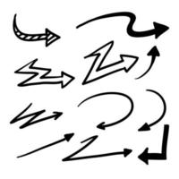 doodle flèches icônes vectorielles ensemble modifiable dessiné à la main. flèche croquis doodle fait main glisser vers le haut symbole signe isolé sur fond blanc.vecteur vecteur