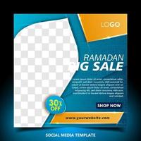 modèle de bannière de publication de médias sociaux de vente de ramadan vecteur