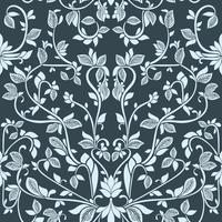 motif de feuilles florales orné avec une élégante sensation vintage. modèle sans couture. idéal pour le tissu, la réservation de ferraille, l'emballage cadeau, le papier peint, la vaisselle, les projets de conception de produits. conception de modèle de surface - vecteur