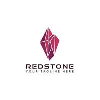 logo en pierre rouge, illustration vectorielle de conception de logo en pierre rouge rubis.