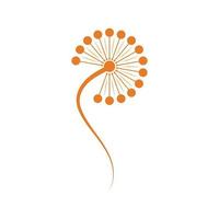 pissenlit fleur logo vecteur modèle icône arrière-plan