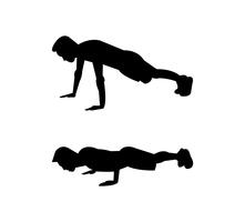 Pushups silhouette noire vecteur