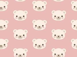 joli motif d'ours polaire dans un style kawaii mignon. impression transparente de vecteur pour bébé, enfant.