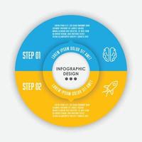 vecteur défini modèle infographie cercle 2 étapes. diagramme de modèle pour la présentation.