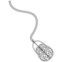 Illustration vectorielle de souris en forme de cerveau vecteur