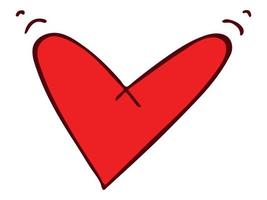 illustration de coeur dessiné main simple isolé sur fond blanc. doodle coeur mignon saint valentin. vecteur