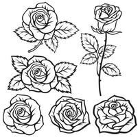 illustrations vectorielles silhouette rose vecteur