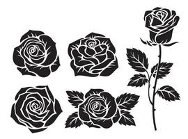 illustrations vectorielles silhouette rose vecteur