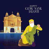 illustration de gurpurab heureux, festival gourou nanak jayanti de fond de célébration sikh vecteur