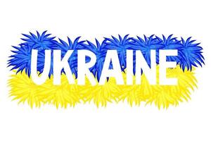 drapeau ukrainien, drapeau national du texte de fleurs ukraine avec deux couleurs bleu et jaune. éléments pour la conception. texture peinte. illustration vectorielle vecteur