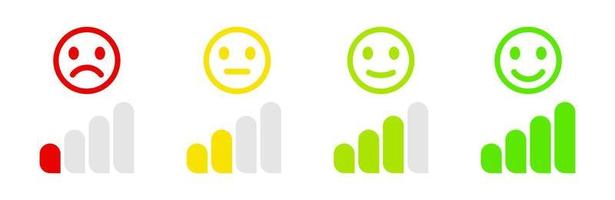 icône de signal de réseau et de téléphone. collection d'accès réseau à distance - vecteur moderne. degré de satisfaction des sentiments.