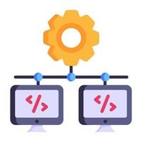 une icône plate bien conçue du code d'automatisation vecteur