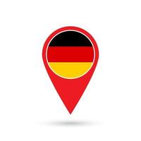 pointeur de carte avec contry allemagne. drapeau allemand. illustration vectorielle. vecteur
