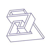 formes illusoires. géométrie 3D. figures d'illusion d'optique. logo géométrie sacrée en couleur tendance 2022 très péri. vecteur